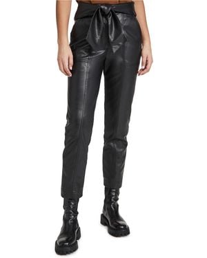 Jonathan Simkhai Tessa Vegan Leather Tie Waist Pants - Black