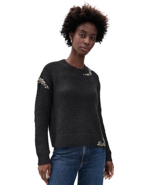 Cinq À Sept Crystal Lace Lilliana Pullover - Black