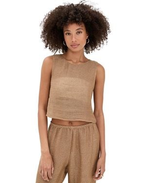 Leset Stella Crop Tank - Brown