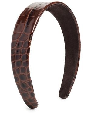 Jennifer Behr Embossed Leather Cruz Headband - Black