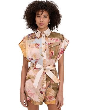 Zimmermann Ascension Cuffed Playsuit - Multicolor
