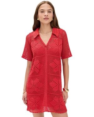 Cleobella Ileanna Crochet Mini Dress - Red