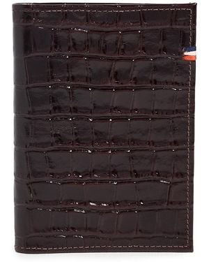 Clare V. Roma Croco Passport Sleeve - Black