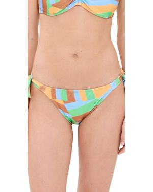 Shoshanna Lagos Geometric Tie Triangle Bikini Bottoms - Blue