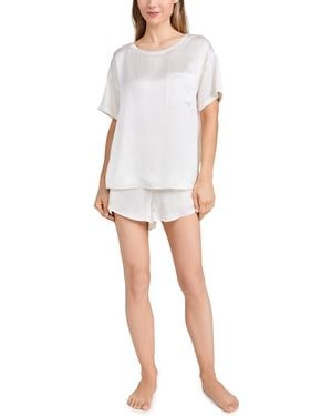 Lunya Washable Silk Tee Short Set - Black