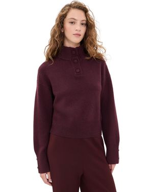 White + Warren Cashmere Blend High Neck Sweater - Red