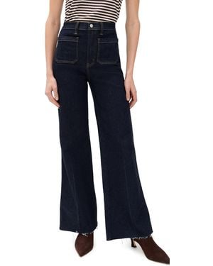 DAZE Far Out High Rise Wide Leg With Fashion Pocket Jeans - Blue