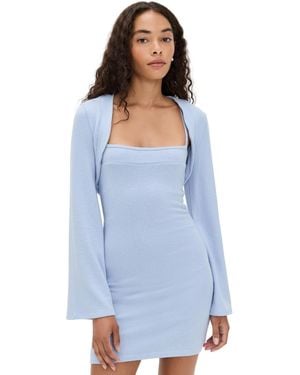 Reformation Chloe Knit Shrug Dress Set - Blue