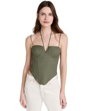 Lioness Del Gato Corset Top - Green