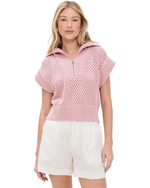Varley Mila Half Zip Knit - Pink