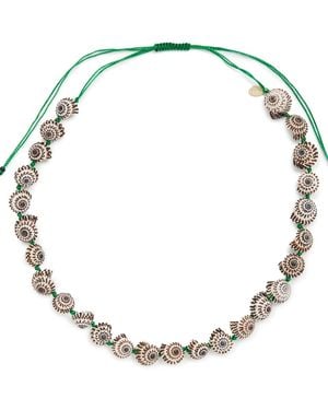 Clare V. Checker Shell Necklace - Black