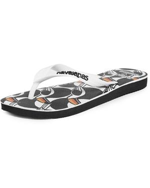 Havaianas X Farm Rio Toucabana Flip Flips - Black