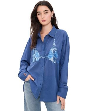 Coniglio Palm Beach Business Casual Button Down Shirt - Blue
