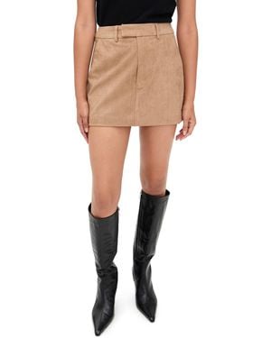 Madison The Label Collins Faux Suede Mini Skirt - Black
