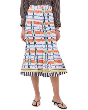 Stella Jean Printed Midi Skirt - Black