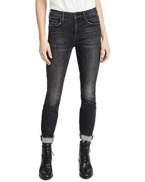 Mother The Looker Ankle Fray Jeans - Blue