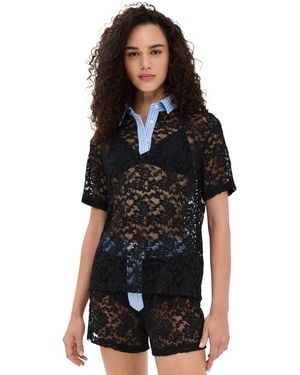 Lioness Cobain Lace Polo - Black