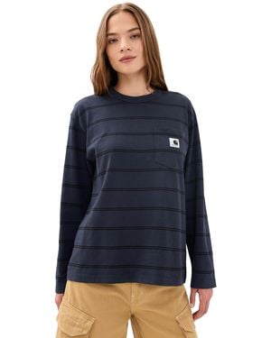 Carhartt Long Sleeve Cardona Pocket T-Shirt - Blue