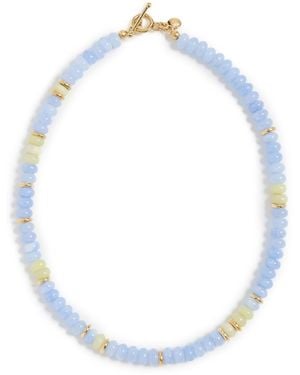 Mayamar Beaded Stone Stacker Necklace - White