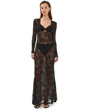 mint velvet knit dress Neutral Print Knit Layered Midi Dress – Mint Velvet main image 1