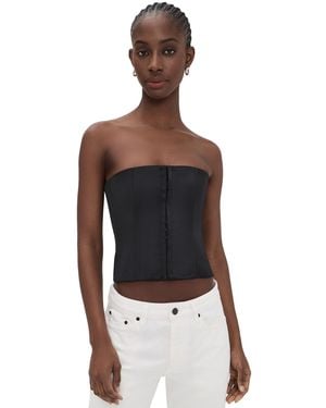 GUIZIO Satin Corset - Black