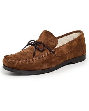 Manebí Fleece Lined Moccasin Slippers - Brown