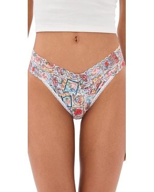 Hanky Panky Printed Original Rise Thong - Blue