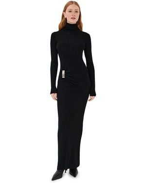 Brandon Maxwell The Lainey Dress With Draped Waist And Hardware - Black