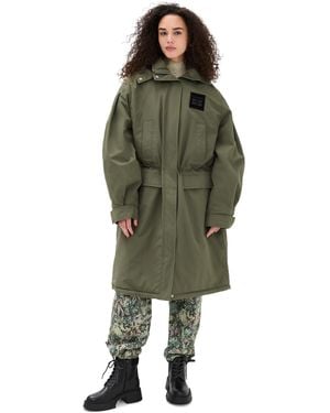 Ganni Ripstop Tri-Layer Parka Coat - Green