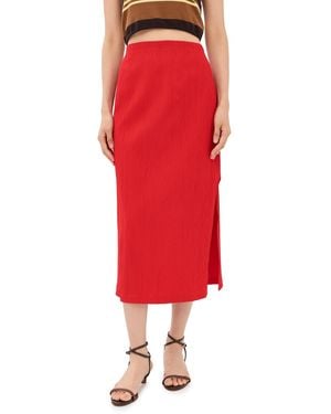Tibi Creased Stretch Crepe Skirt - Red