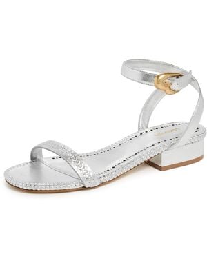 Larroude Verona Flat Sandals - White