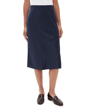 Madewell Satin Midi Slip Skirt - Blue