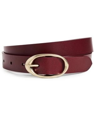 Twp Narrow Leather Belt - Red