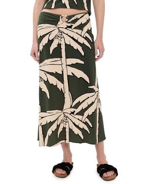 Johanna Ortiz Palm Branch Midi Skirt - Multicolor