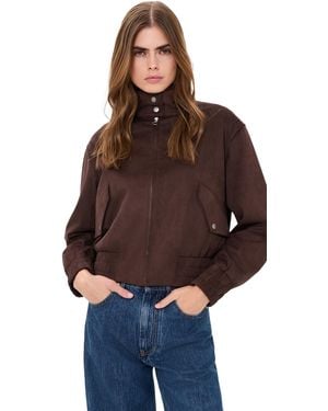 Rag & Bone Faux Suede Eliza Bomber Jacket - Brown