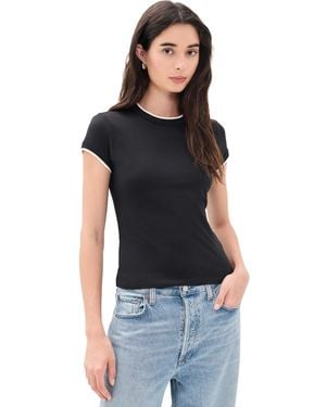 Veronica Beard Contrast Devin Tee - Black