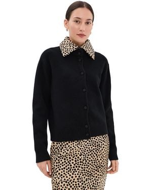 Rohe Cheetah Collar Cardigan - Black