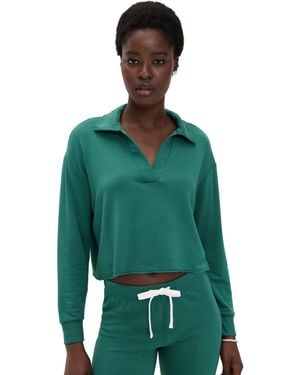 Splits59 Joan Fleece Polo Sweatshirt - Green