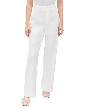 Vince High Rise Pull On Linen Pants - White