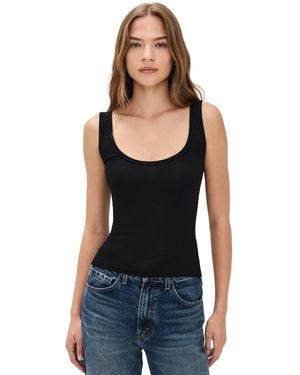 Cotton Citizen Verona Scoop Neck Tank - Black