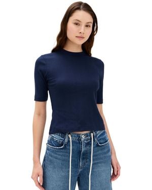 Le Bos Ada Pointelle Tee - Blue