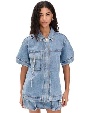 Aje. Juno Denim Shirt - Blue