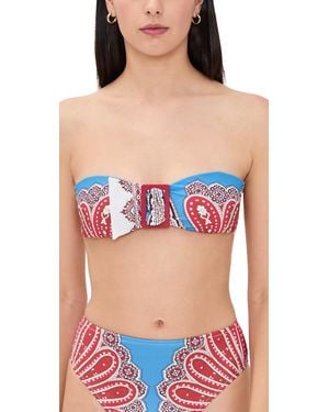 FARM Rio Jandaya Dance Bandeau Bikini Top - Blue