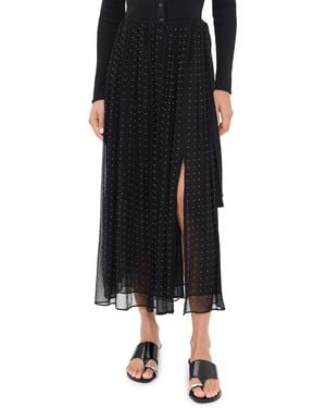 Vince Heat Set Dot Gathered Skirt - Black