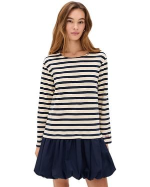 Sea Athena Solid Combo T-Shirt Bubble Dress - Black