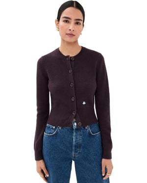 JW Anderson Contrast Embroidery Cardigan - Blue