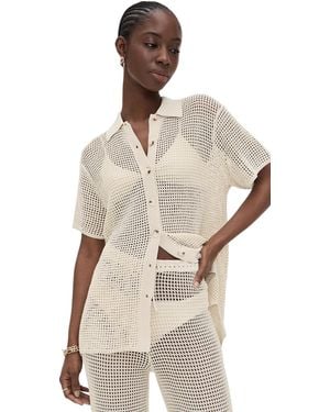 GOOD AMERICAN Crochet Shirt - Natural