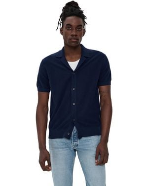 Club Monaco Boucle Camp Collar Sweater - Blue