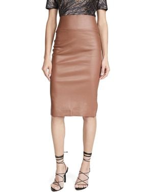 SPRWMN Leather Pencil Skirt - Multicolor