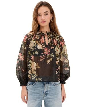 Sea Jolie Print Top - Black